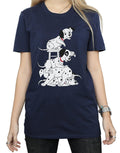 Navy Blue - Side - 101 Dalmatians Womens-Ladies Chair Boyfriend T-Shirt