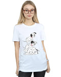 White - Back - 101 Dalmatians Womens-Ladies Chair Boyfriend T-Shirt