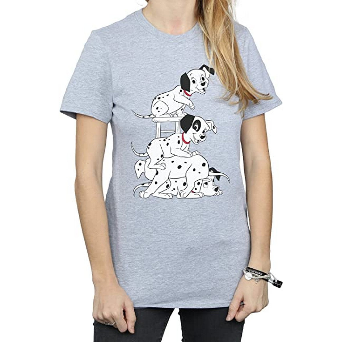 Sports Grey - Front - 101 Dalmatians Womens-Ladies Chair Boyfriend T-Shirt