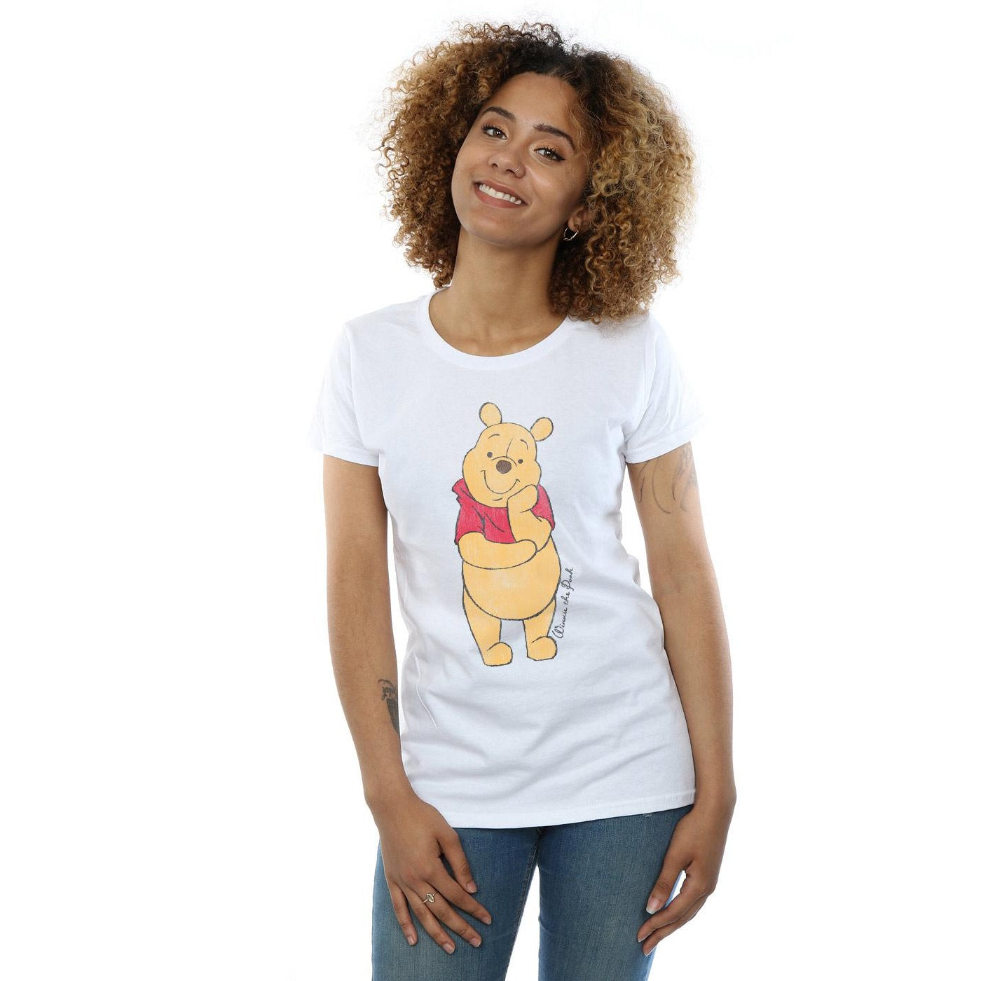 White - Back - Winnie the Pooh Womens-Ladies Character Heather T-Shirt