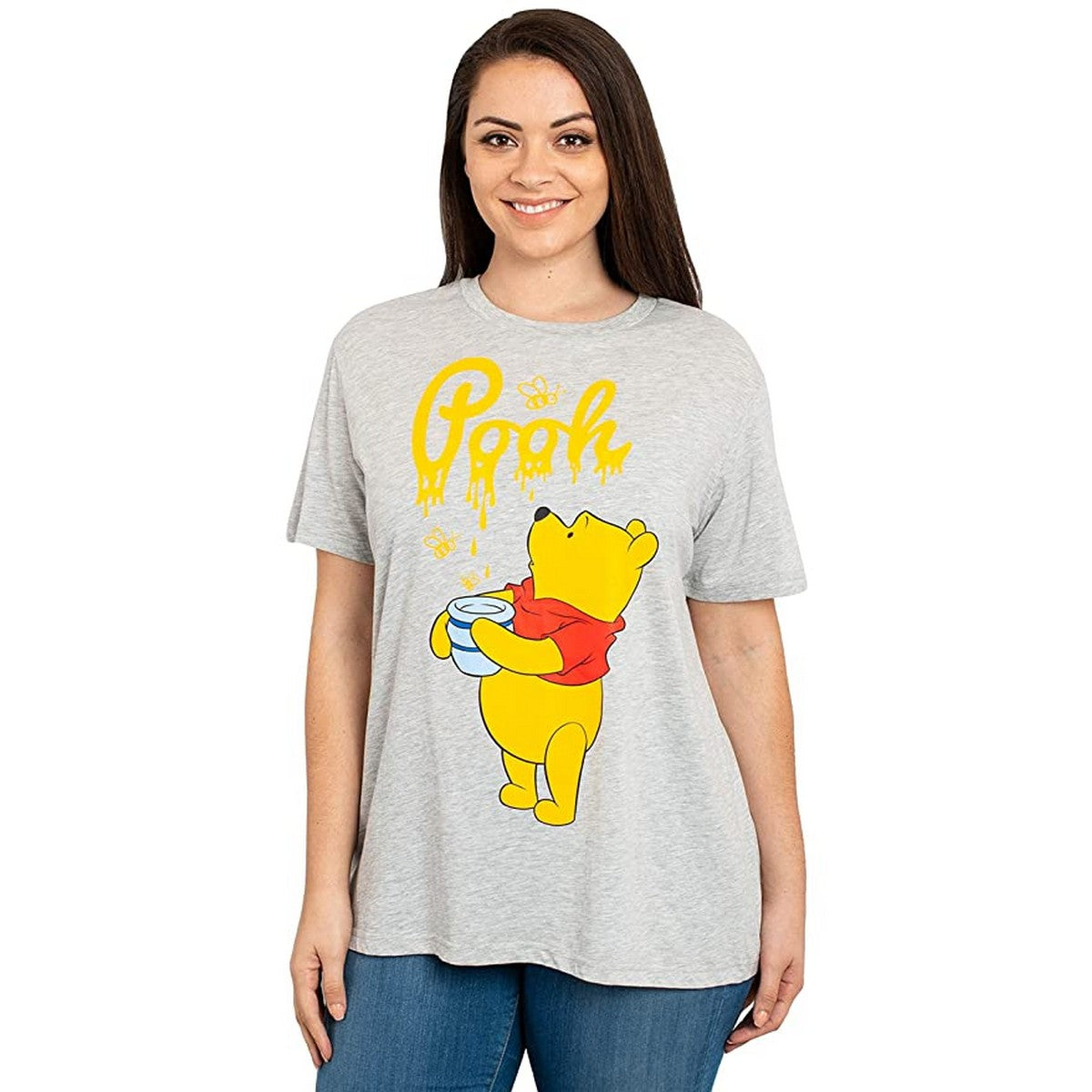 Heather Grey - Front - Winnie the Pooh Womens-Ladies Character Heather T-Shirt