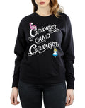 Black - Side - Alice In Wonderland Womens-Ladies Curiouser Cotton Sweatshirt