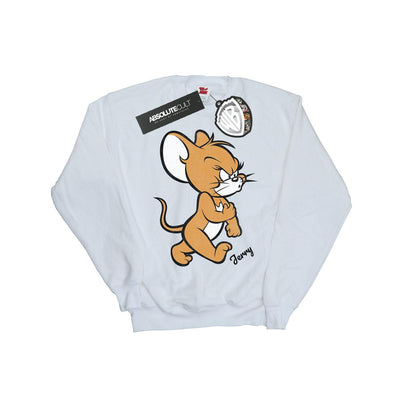 White - Front - Tom and Jerry Mens Angry Mouse Cotton Sweatshirt