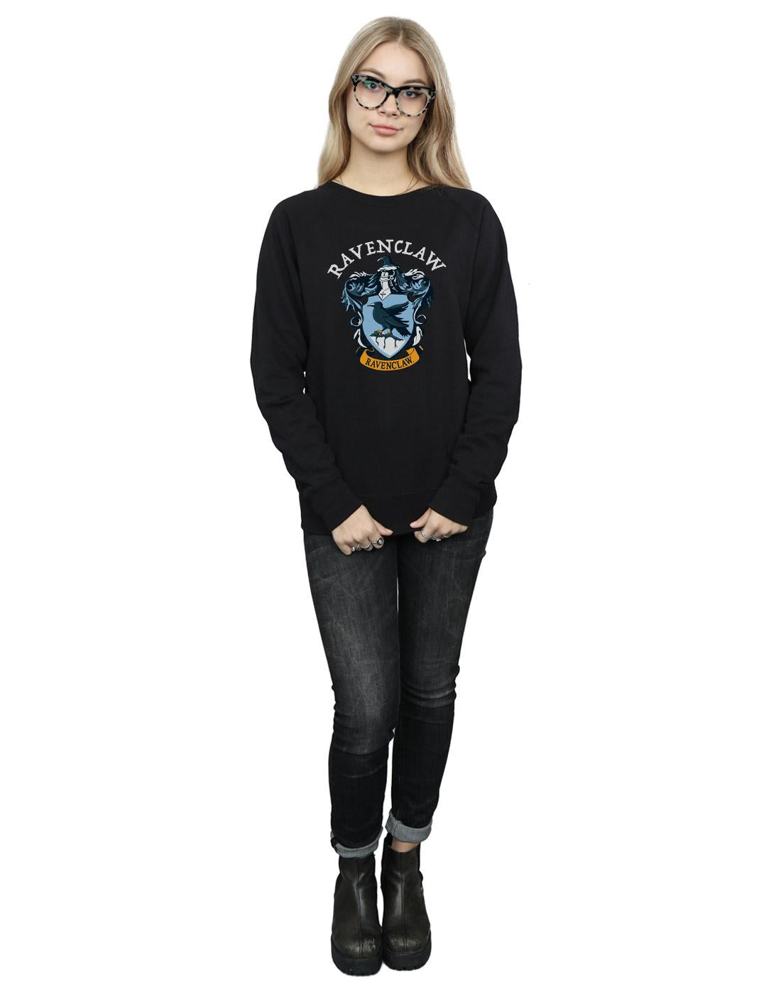 Black - Lifestyle - Harry Potter Womens-Ladies Ravenclaw Cotton Sweatshirt