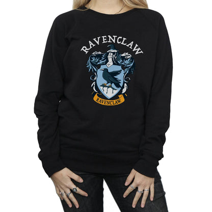 Black - Side - Harry Potter Womens-Ladies Ravenclaw Cotton Sweatshirt