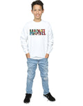 White - Lifestyle - Marvel Comics Boys Character Infill Logo Sweatshirt