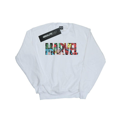 White - Front - Marvel Comics Boys Character Infill Logo Sweatshirt