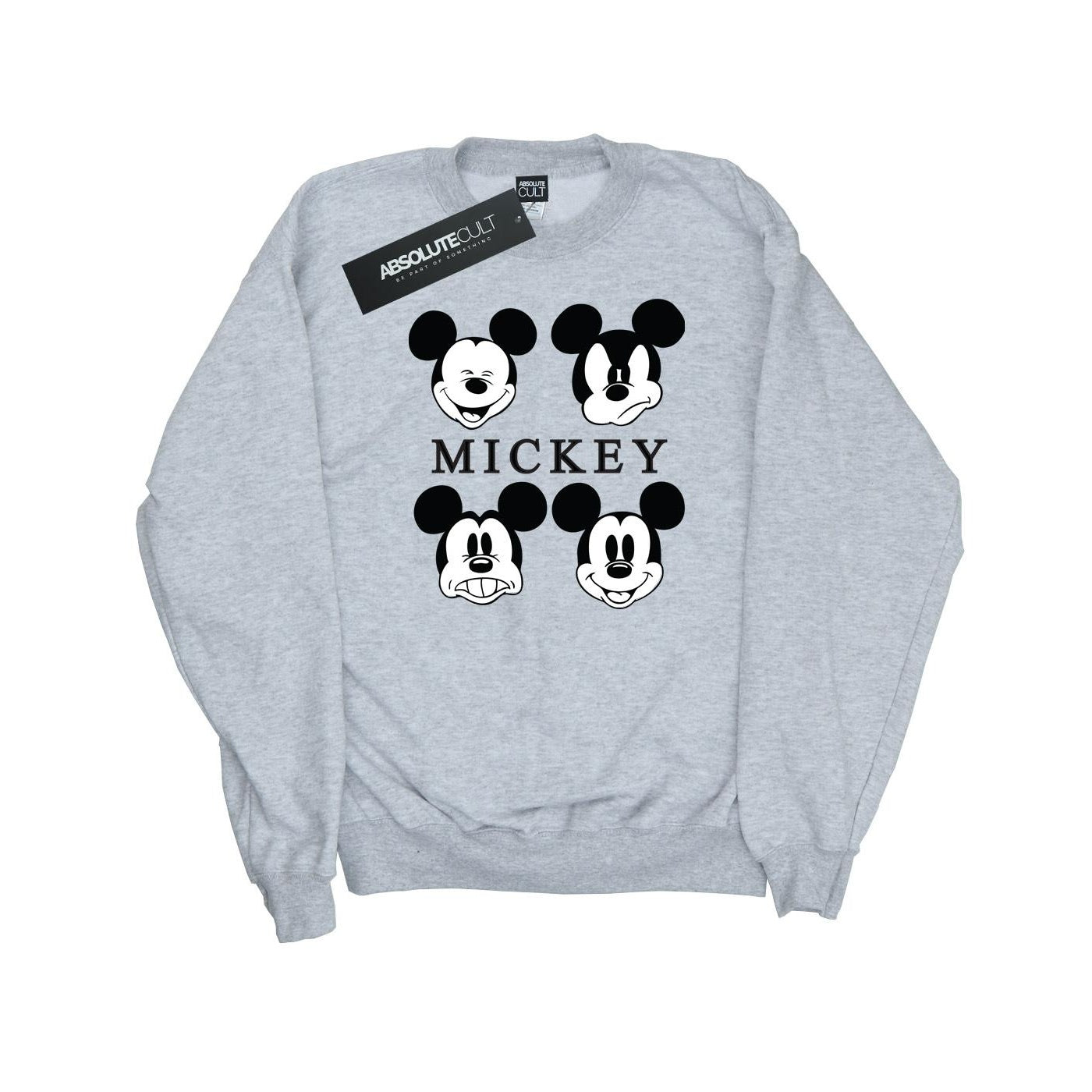 Heather Grey - Front - Disney Womens-Ladies Mickey Mouse Head Sweatshirt