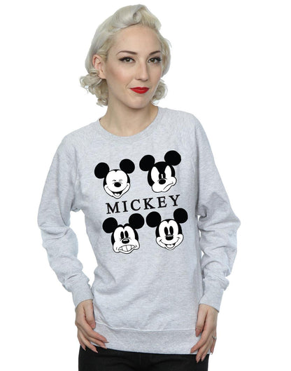 Heather Grey - Back - Disney Womens-Ladies Mickey Mouse Head Sweatshirt