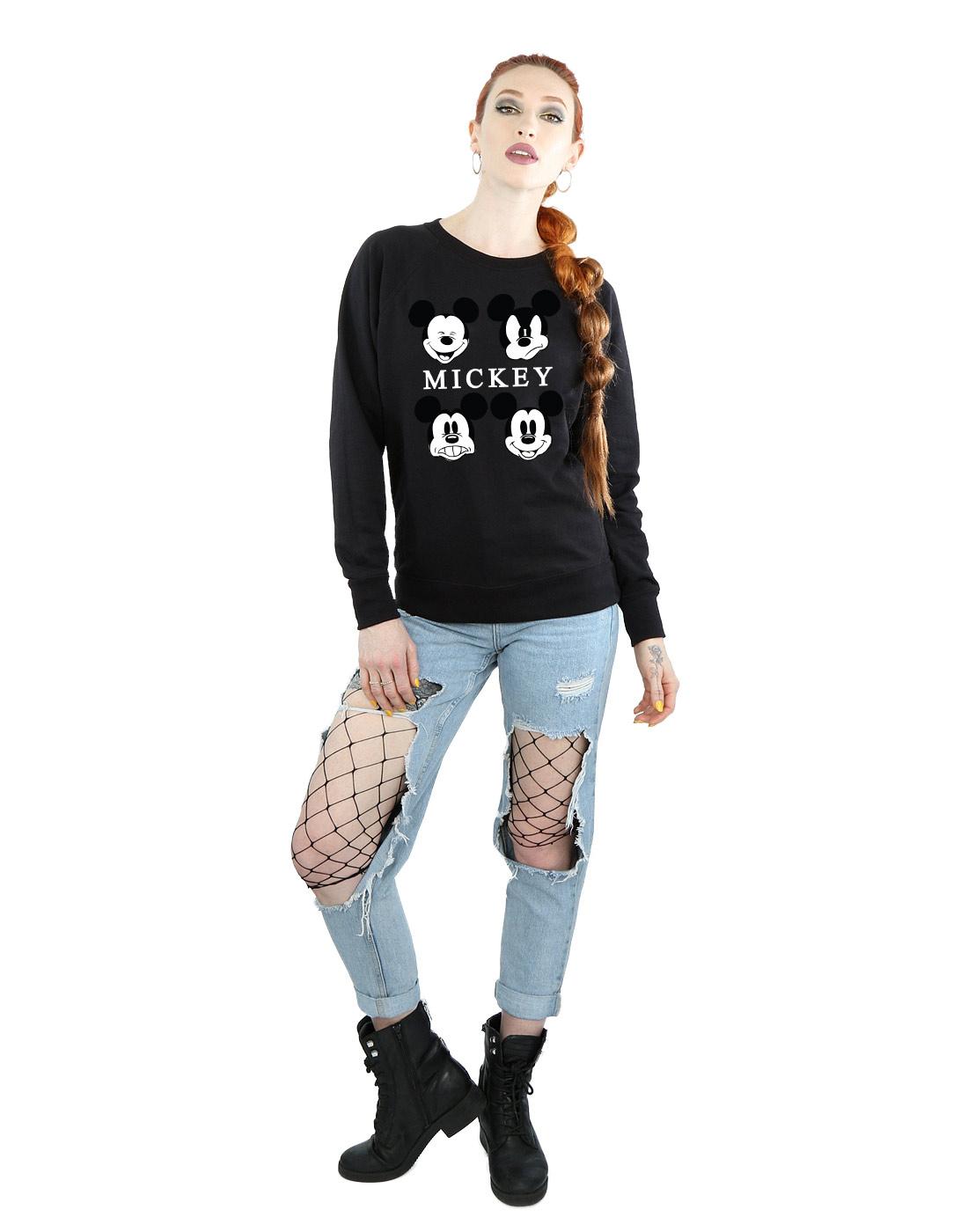Black - Lifestyle - Disney Womens-Ladies Mickey Mouse Head Sweatshirt