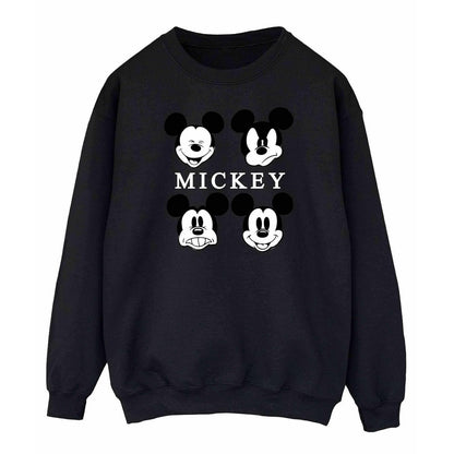 Black - Front - Disney Womens-Ladies Mickey Mouse Head Sweatshirt