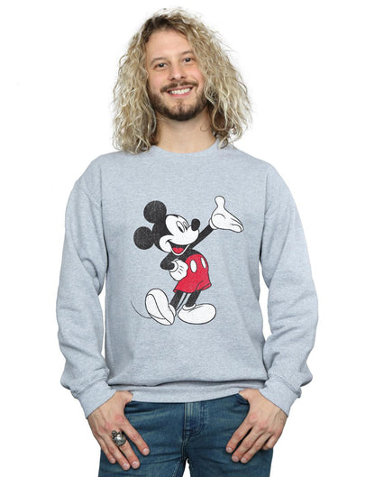Sports Grey - Back - Disney Mens Traditional Wave Mickey Mouse Sweatshirt
