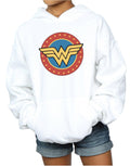 White - Side - Wonder Woman Girls Logo Hoodie