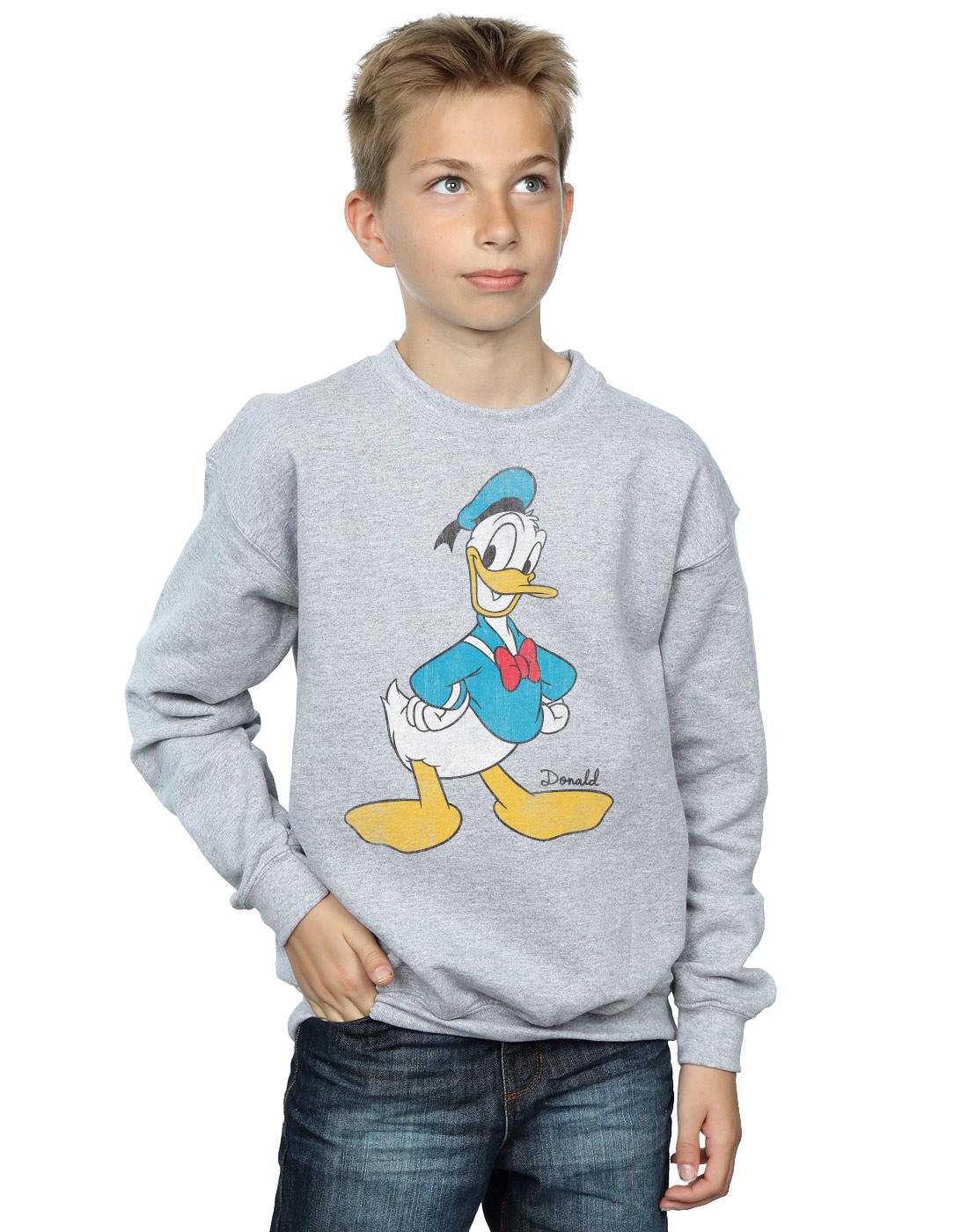 Sports Grey - Side - Disney Boys Classic Donald Duck Sweatshirt