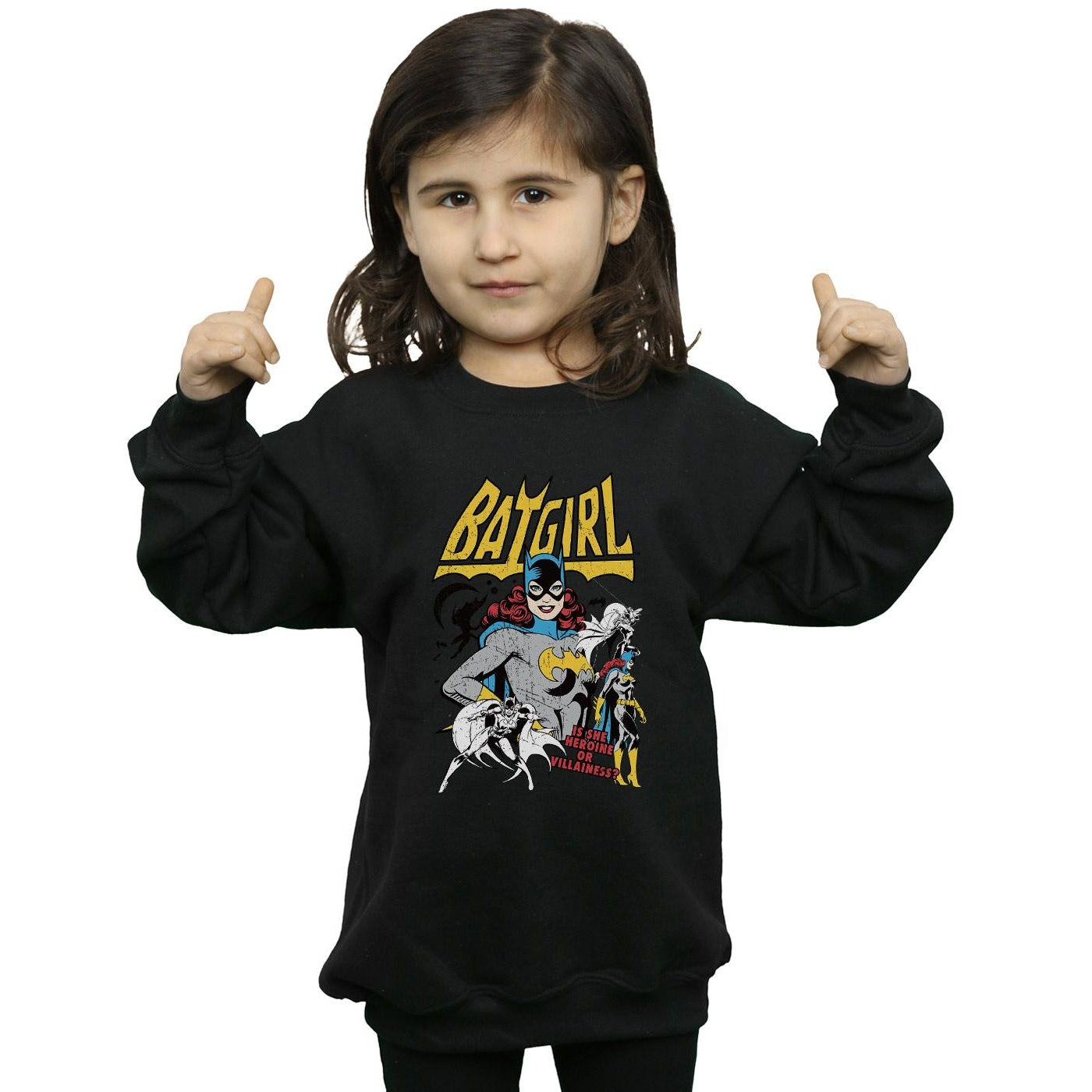 Black - Back - DC Comics Girls Heroine Or Villainess Batgirl Cotton Sweatshirt