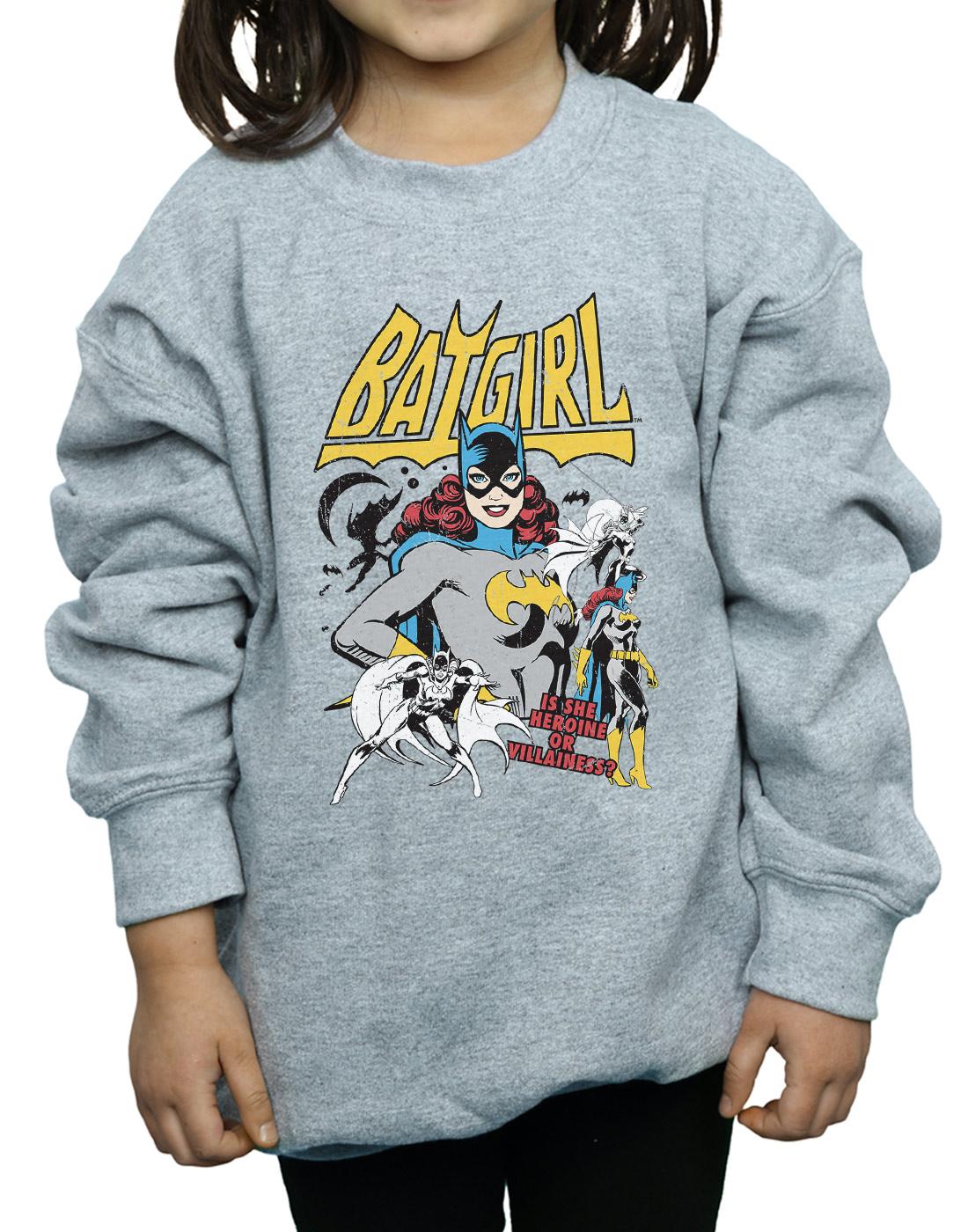 Sports Grey - Side - DC Comics Girls Heroine Or Villainess Batgirl Cotton Sweatshirt