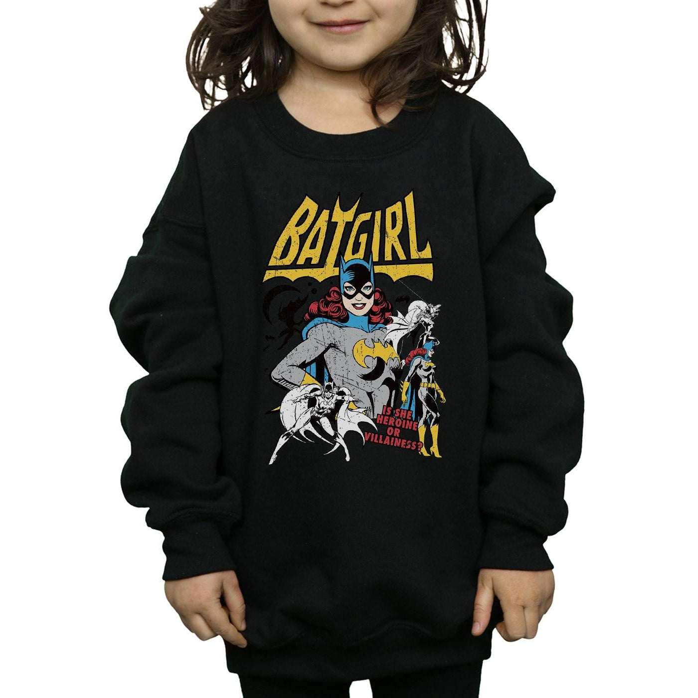 Black - Side - DC Comics Girls Heroine Or Villainess Batgirl Cotton Sweatshirt