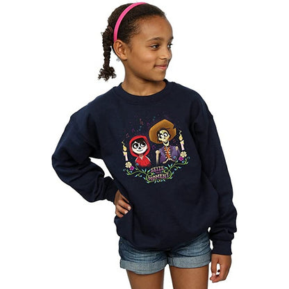 Navy Blue - Back - Coco Girls Miguel And Hector Cotton Sweatshirt