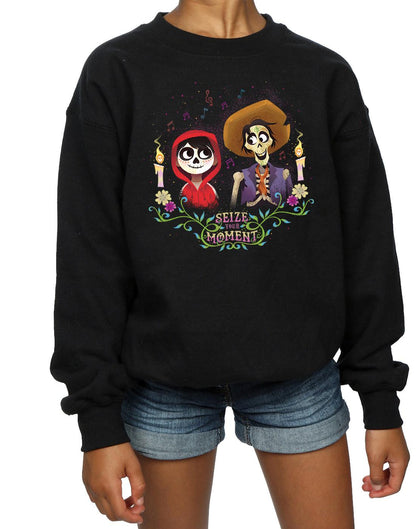 Black - Side - Coco Girls Miguel And Hector Cotton Sweatshirt