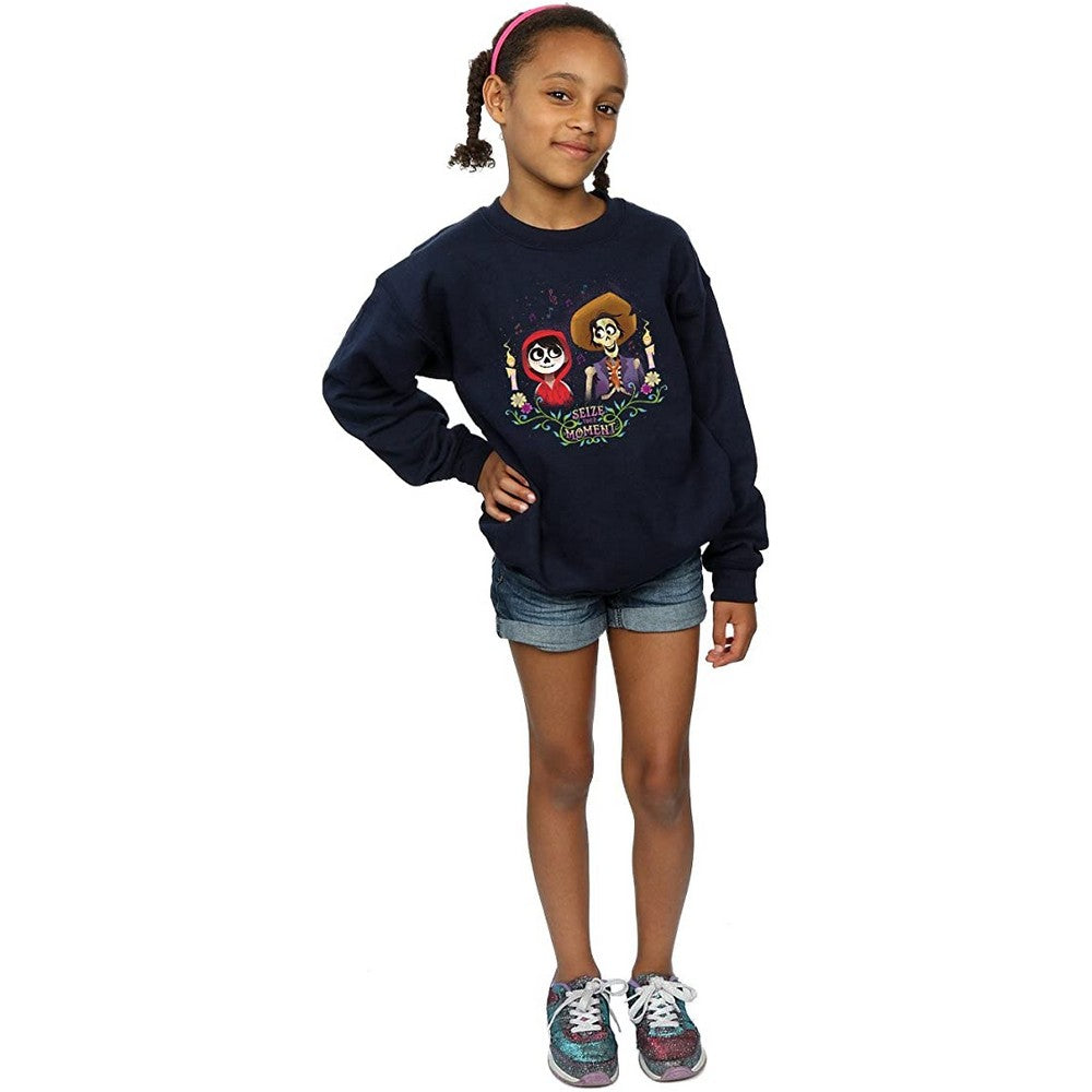 Navy Blue - Side - Coco Girls Miguel And Hector Cotton Sweatshirt