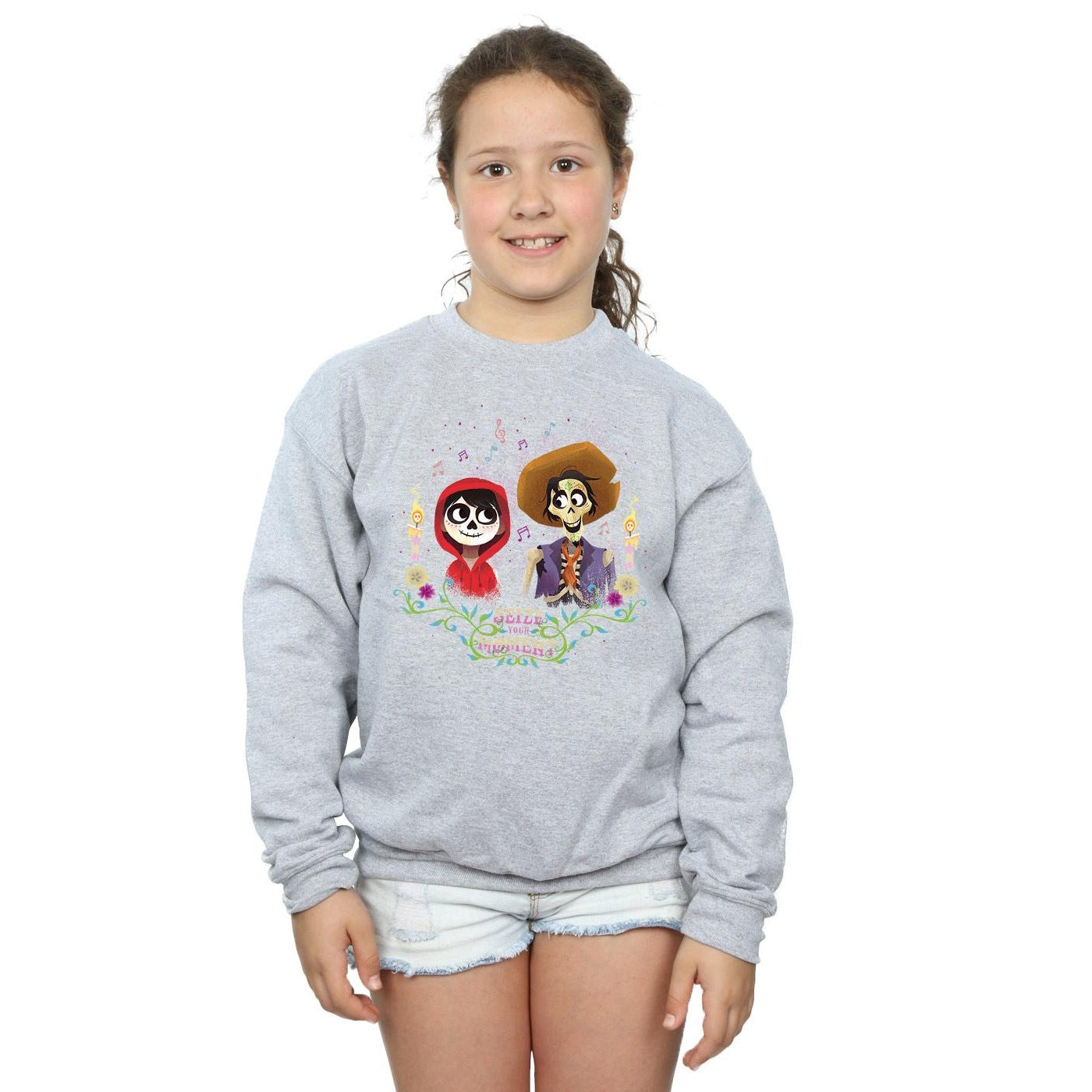 Sports Grey - Back - Coco Girls Miguel And Hector Cotton Sweatshirt