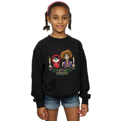 Black - Back - Coco Girls Miguel And Hector Cotton Sweatshirt