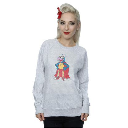 Heather Grey - Back - The Muppets Womens-Ladies Classic Gonzo Heather Sweatshirt