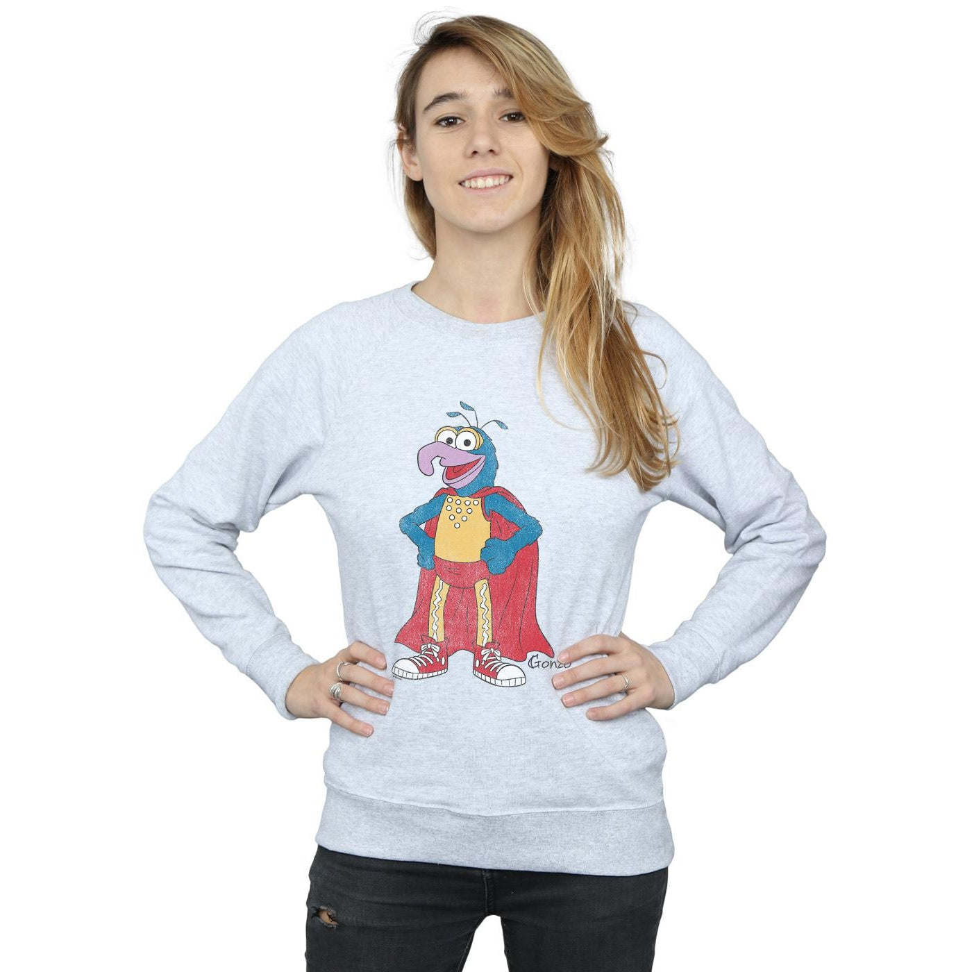 Heather Grey - Lifestyle - The Muppets Womens-Ladies Classic Gonzo Heather Sweatshirt