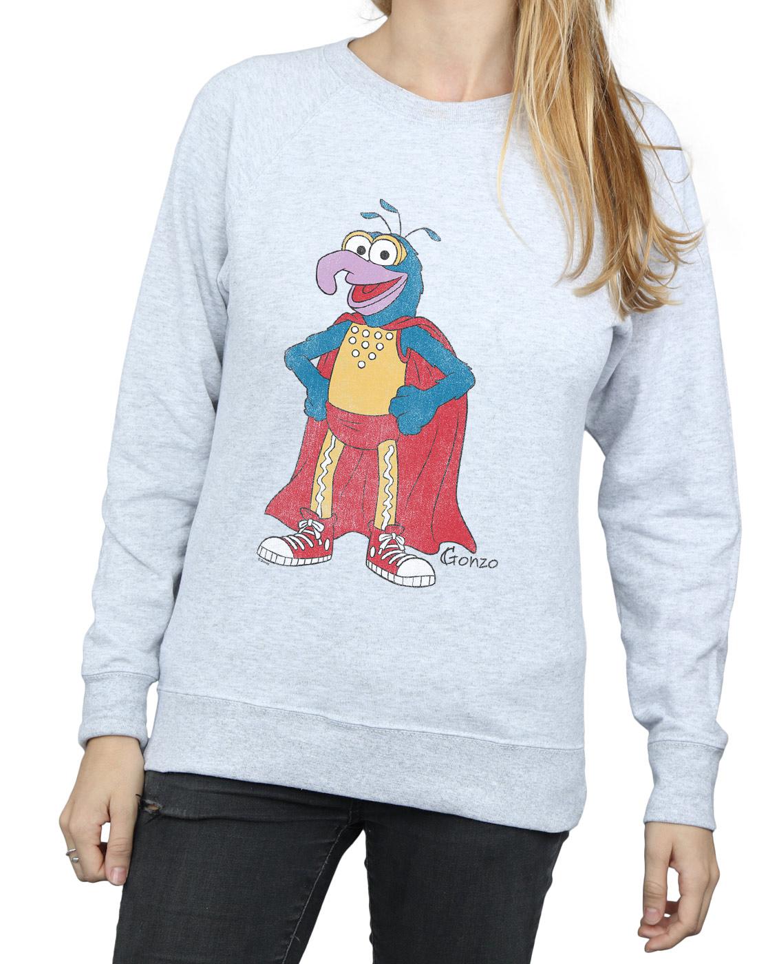 Heather Grey - Pack Shot - The Muppets Womens-Ladies Classic Gonzo Heather Sweatshirt