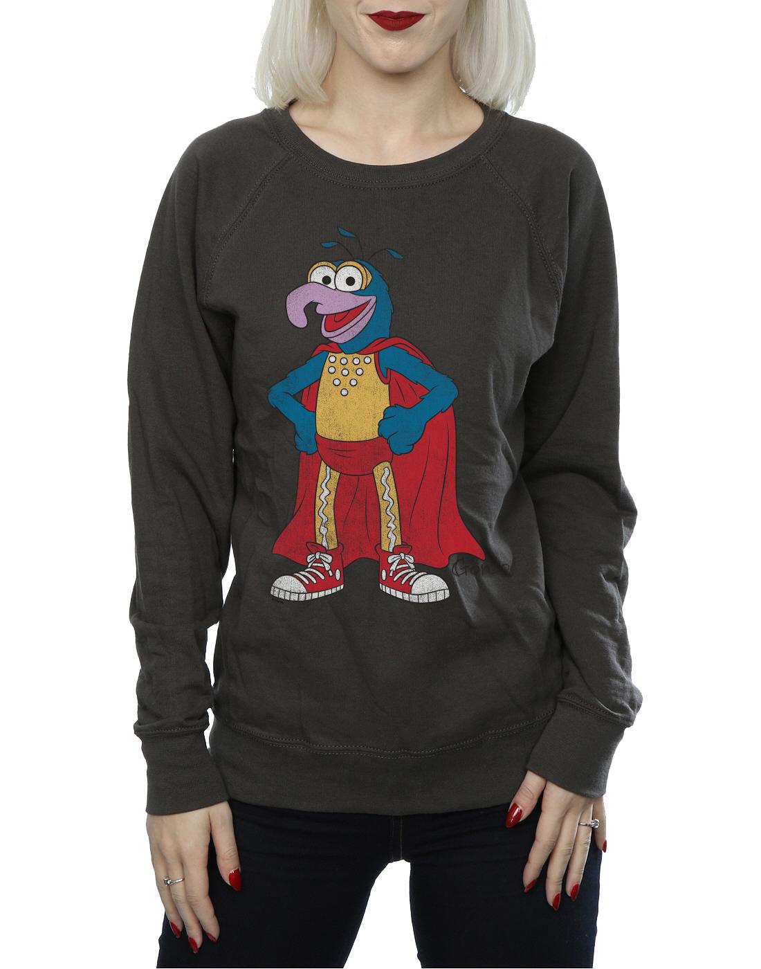 Light Graphite - Side - The Muppets Womens-Ladies Classic Gonzo Heather Sweatshirt