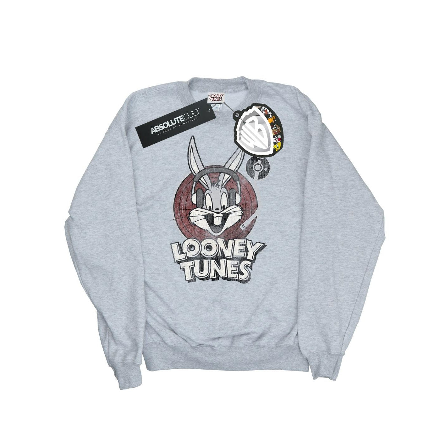 Heather Grey - Front - Looney Tunes Womens-Ladies Bugs Bunny Logo Cotton Sweatshirt