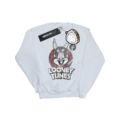 White - Front - Looney Tunes Womens-Ladies Bugs Bunny Logo Cotton Sweatshirt