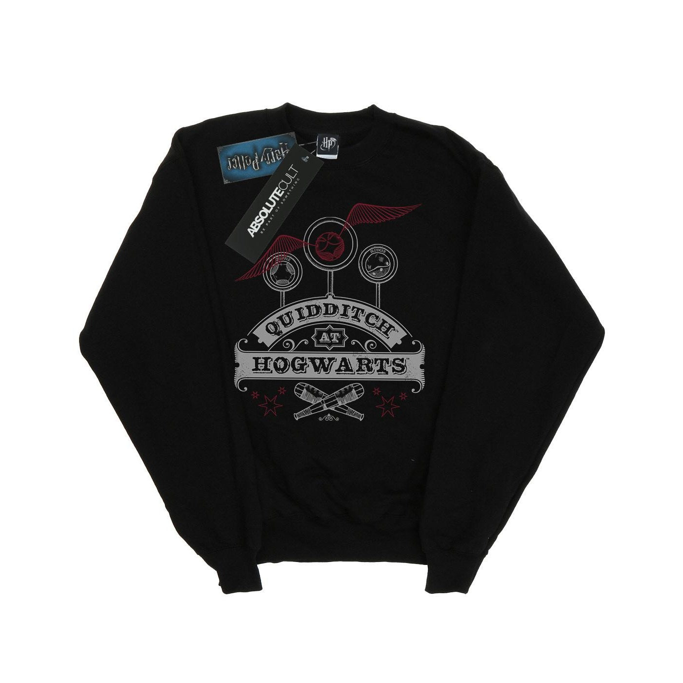 Black - Front - Harry Potter Girls Quidditch At Hogwarts Sweatshirt