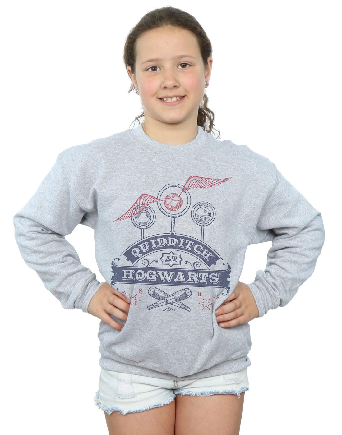 Sports Grey - Back - Harry Potter Girls Quidditch At Hogwarts Sweatshirt