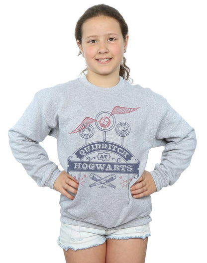 Sports Grey - Back - Harry Potter Girls Quidditch At Hogwarts Sweatshirt