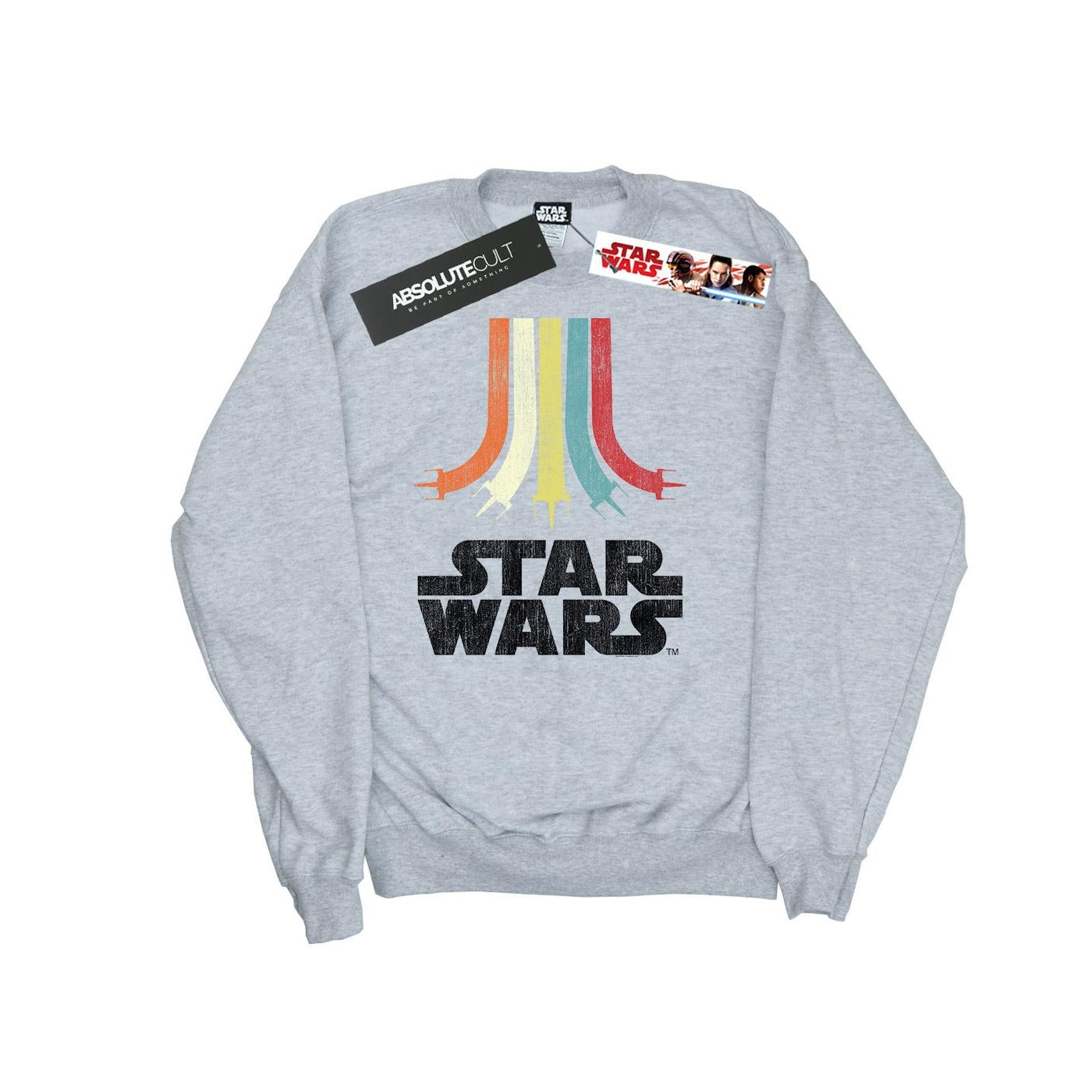 Sports Grey - Front - Star Wars Womens-Ladies Retro Rainbow Cotton Sweatshirt