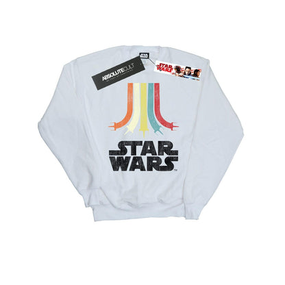 White - Front - Star Wars Womens-Ladies Retro Rainbow Cotton Sweatshirt