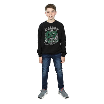 Black - Side - Harry Potter Boys Seeker Draco Malfoy Slytherin Cotton Sweatshirt