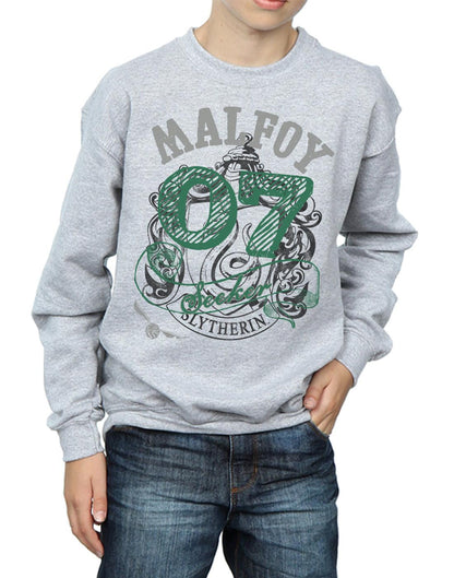 Sports Grey - Side - Harry Potter Boys Seeker Draco Malfoy Slytherin Cotton Sweatshirt