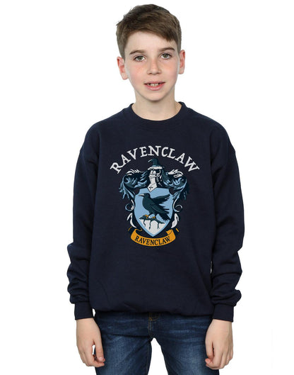 Navy Blue - Back - Harry Potter Boys Ravenclaw Cotton Sweatshirt