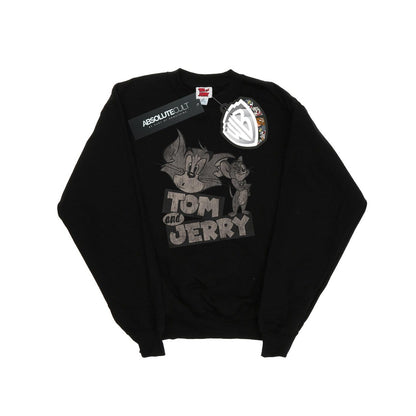 Black - Front - Tom and Jerry Mens Wink Sweatshirt