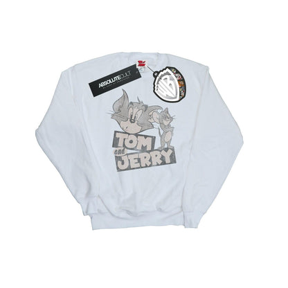 White - Front - Tom and Jerry Mens Wink Sweatshirt