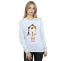 Heather Grey - Back - Big Hero 6 Womens-Ladies Baymax Hug Sweatshirt