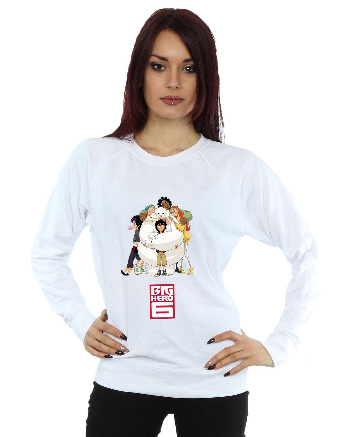 White - Back - Big Hero 6 Womens-Ladies Baymax Hug Sweatshirt