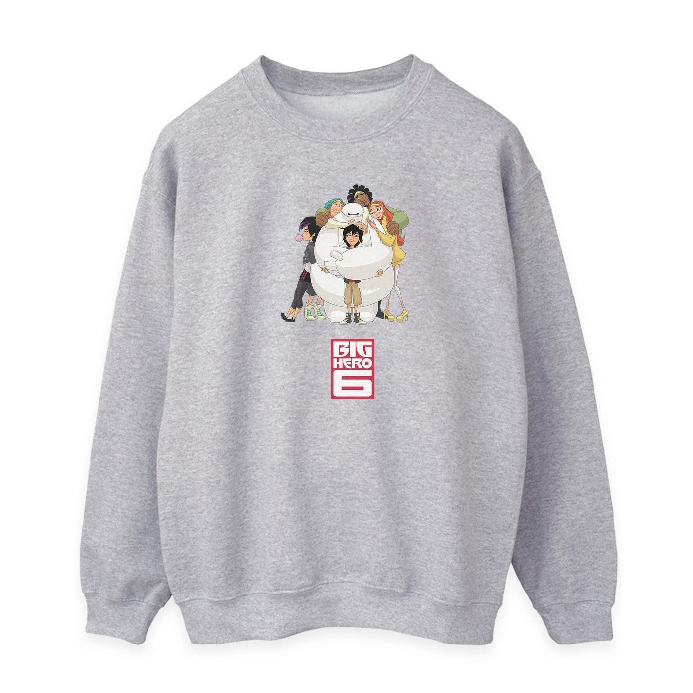 Heather Grey - Front - Big Hero 6 Womens-Ladies Baymax Hug Sweatshirt
