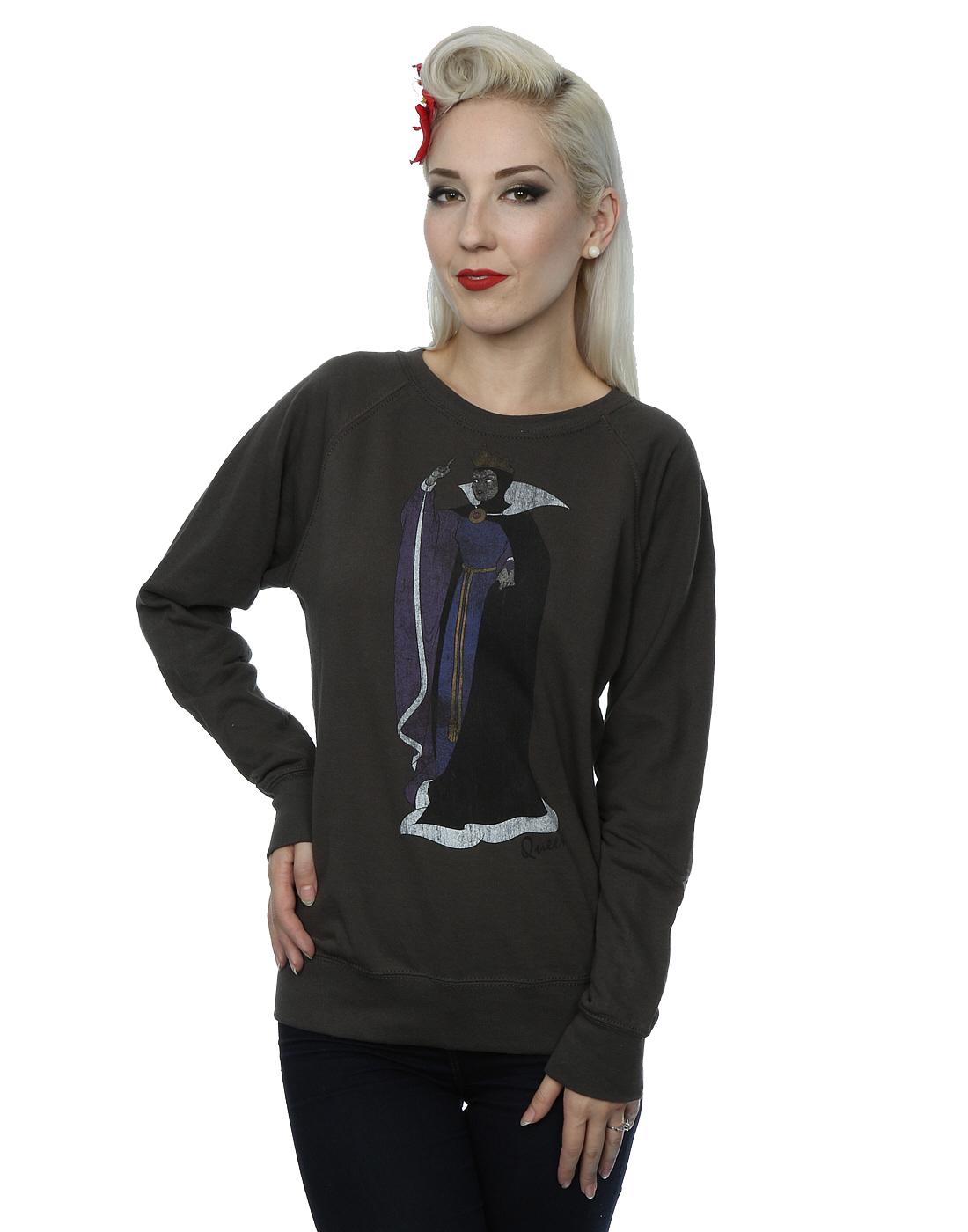 Light Graphite - Back - Snow White And The Seven Dwarfs Womens-Ladies Classic Evil Queen Heather Sweatshirt