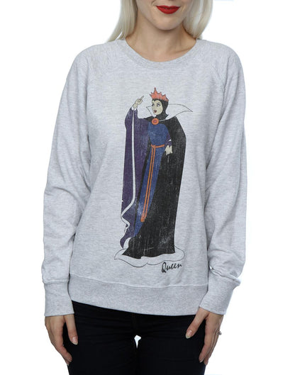 Heather Grey - Pack Shot - Snow White And The Seven Dwarfs Womens-Ladies Classic Evil Queen Heather Sweatshirt