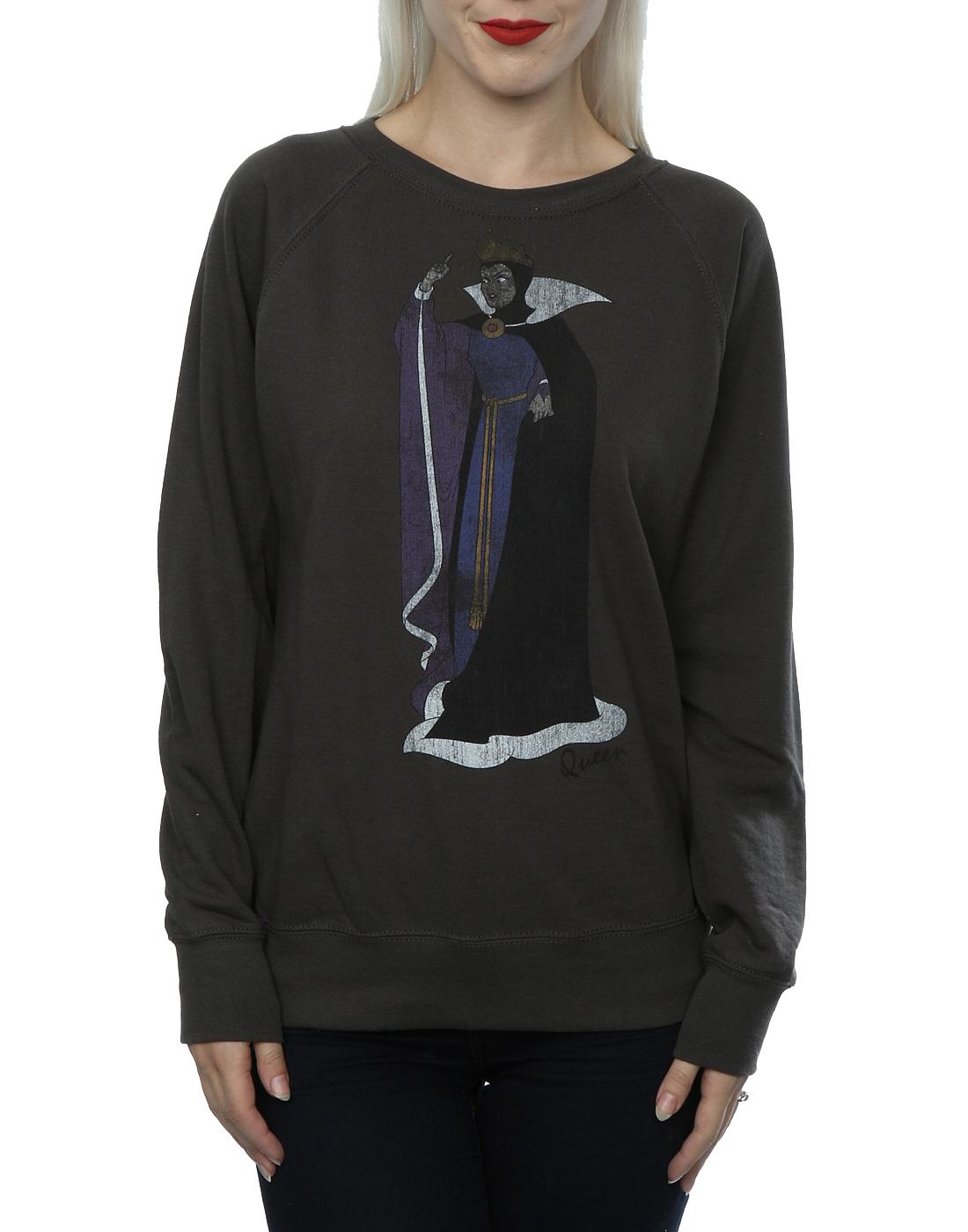Light Graphite - Side - Snow White And The Seven Dwarfs Womens-Ladies Classic Evil Queen Heather Sweatshirt