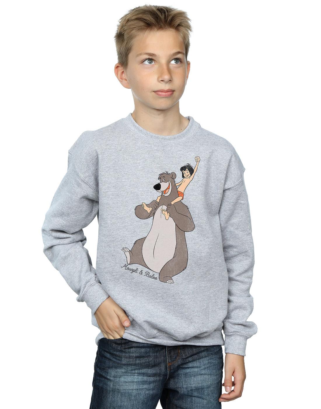 Sports Grey - Pack Shot - Jungle Book Boys Classic Mowgli And Baloo Sweatshirt