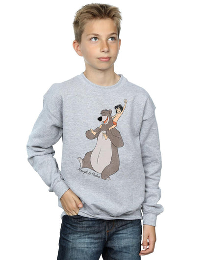 Sports Grey - Pack Shot - Jungle Book Boys Classic Mowgli And Baloo Sweatshirt